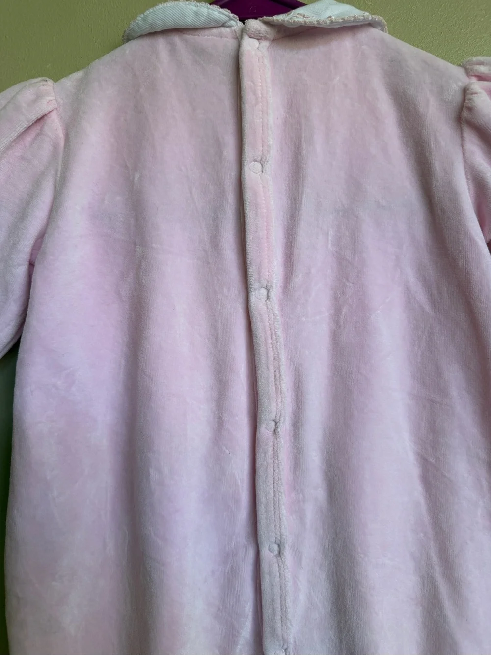 Vintage Little Me Pink Velour Baby Romper | size 6 months